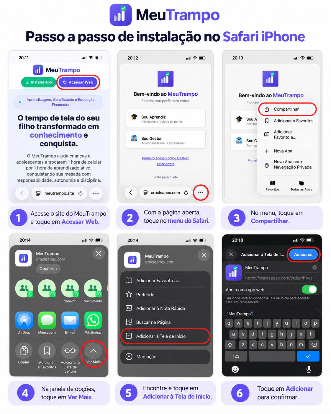 Passo a passo de instalação do MeuTrampo no iPhone